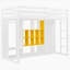 Lit mezzanine en bois avec garde-robe, tablettes et armoire-65687984-65687986