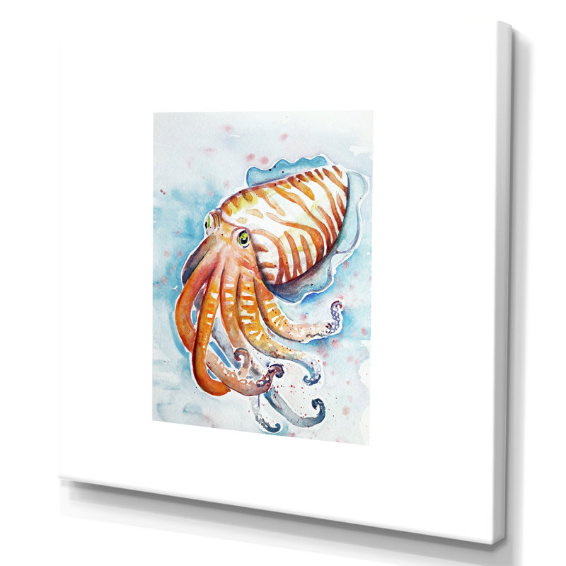 Aquarelle, seiche, art, H 16 po x l 16 po x P 1 po, Toile tendue
