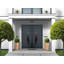 Façade avant extérieure en métal à deux portes doubles / deux portes en verre anthracite teinté émaillé anthracite 6501 / entrée moderne à gauche avec porte active 72 po x 80 po-111445012