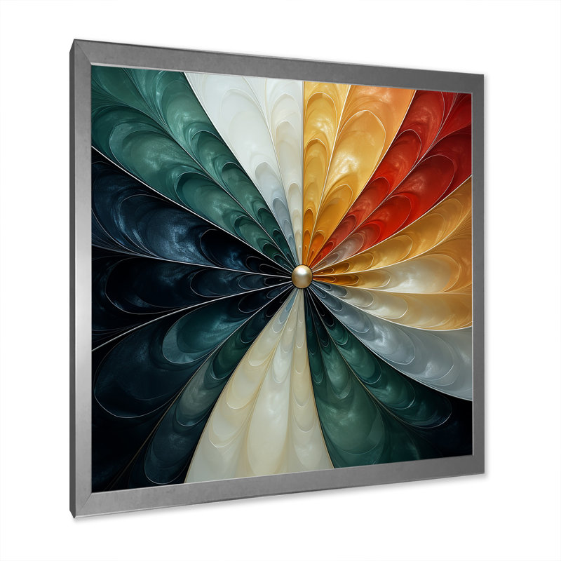 Spirale miracle du délice cosmique I - Décoration murale spirales abstraites, Cadre simple argenté