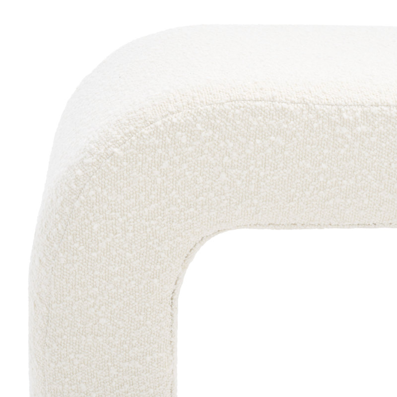 Banc rembourré Daine, Bouclé ivoire