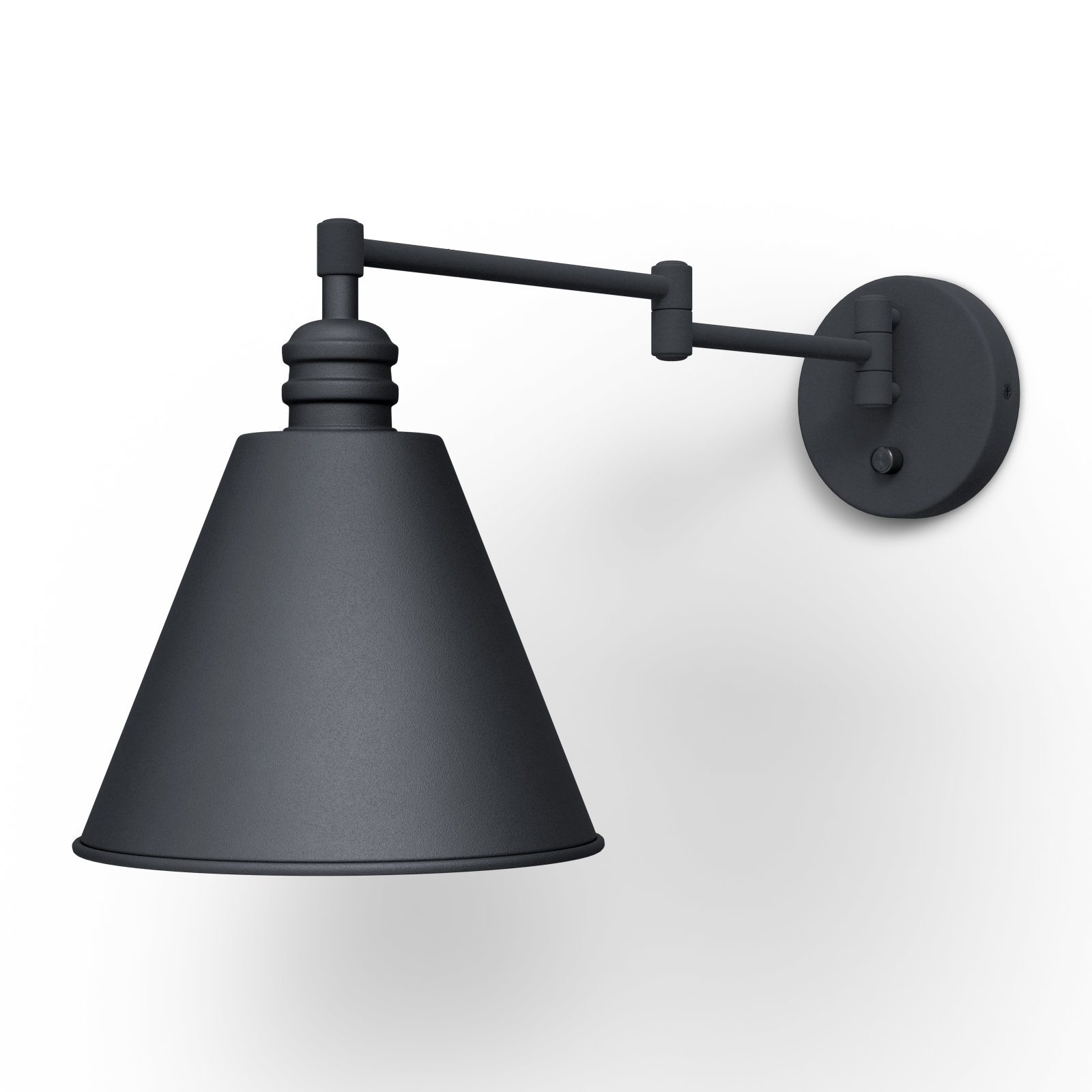Cidni Single Light Dimmable Swing Arm Sconce, Black
