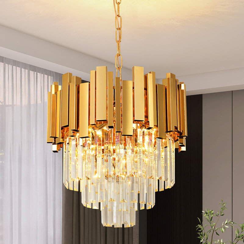 Aaston Chandelier, 135cm H x 39cm W x 39cm D, 4, Gold