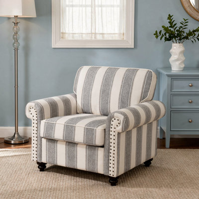 Upholstered Cotton Blend Armchair