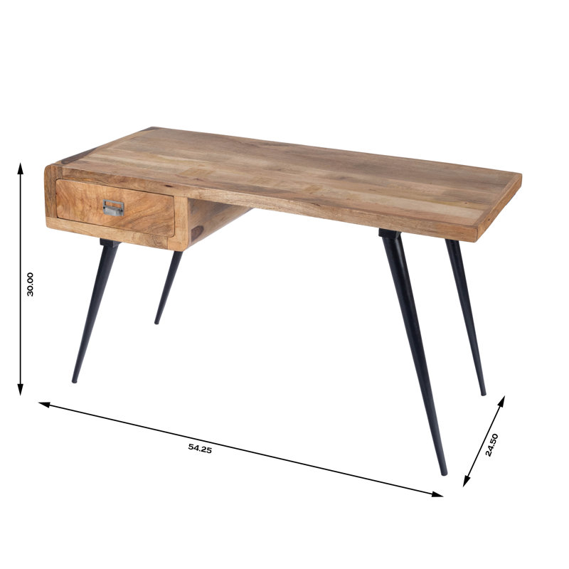 Anuri Natural Wood & Metal Desk