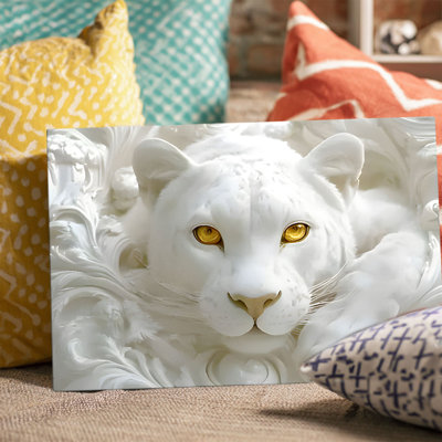 Sculpture sur toile White Panther
