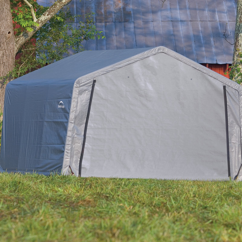 12' x 12' Gray Portable Steel Frame Shed