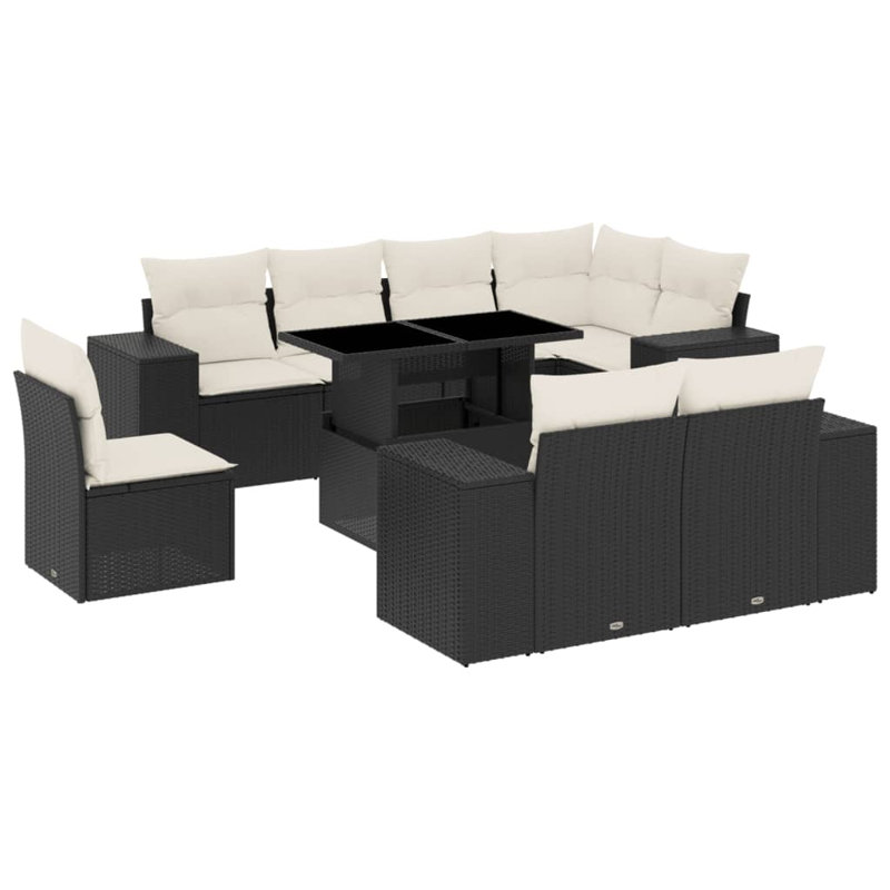 Ensemble de canapé de jardin modulaire en rotin PE 9 pièces Vidaxl