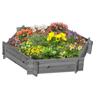 Lit de jardin surélevé en bois Hexagon