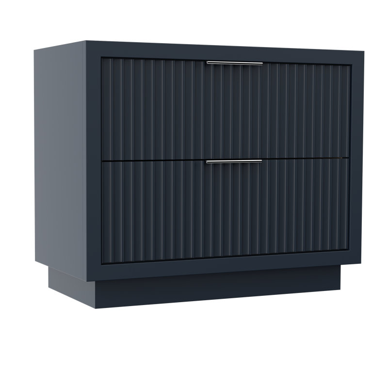 Lecrieú Two-Drawer Single Bath Vanity, 42", Hague Blue, Polished Chrome
