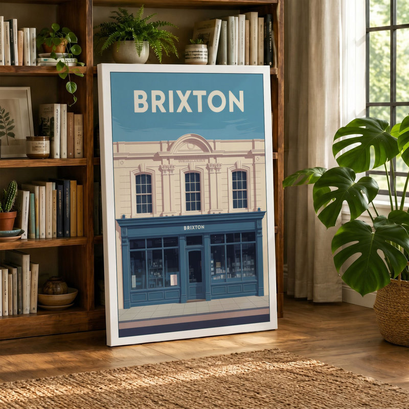 Brixton Street Retro - Wrapped Canvas, 24x16 - 61.0 x 40.6 cm, Sage Border