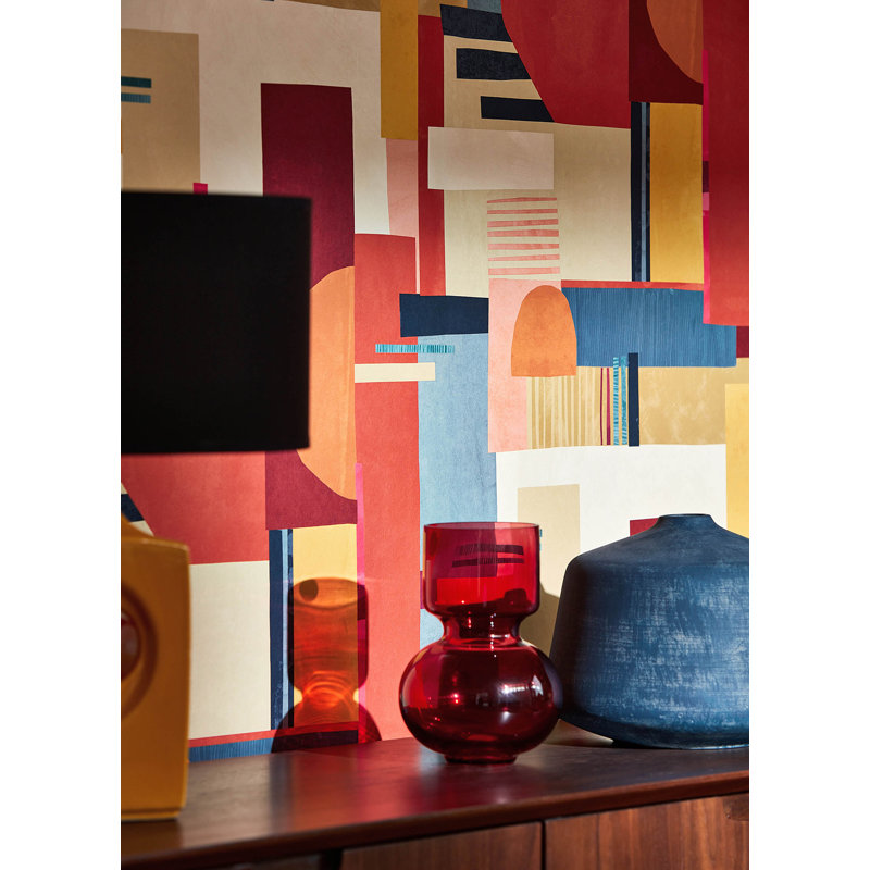 Rouleau de papier peint L 33 pi x l 19,7 po Rhodes, Rouge