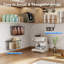 Ensemble de 4 organisateurs de couvercles de porte d'armoire adhésifs, rangement mural pour contenants alimentaires, gobelets ou couvercles de tasses, noir