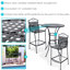 Ensemble de bar de patio en fer forgé 3 pièces avec table et chaises Groce