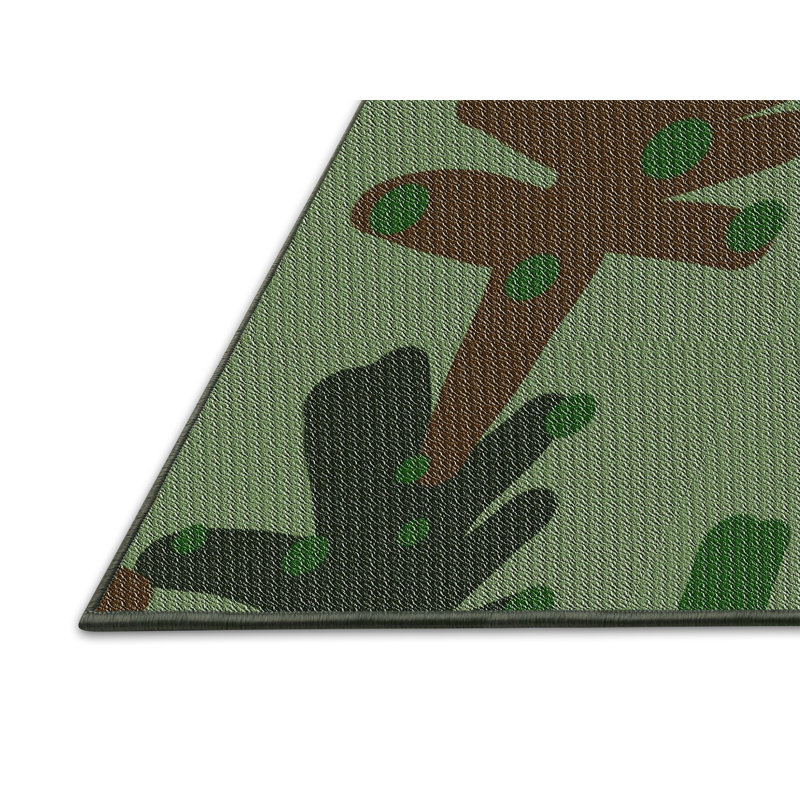 Tapis vert/brun à motifs, Rectangle 2 pi x 3 pi