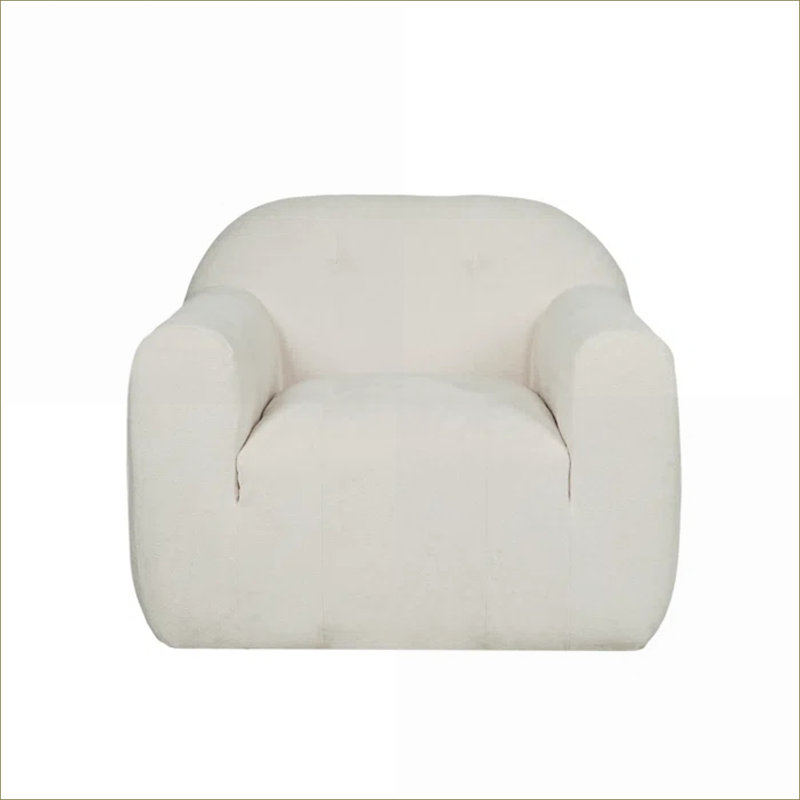 Fauteuil d'appoint rembourré confortable pour adultes, siège simple pour le bureau de la chambre à coucher, Beige