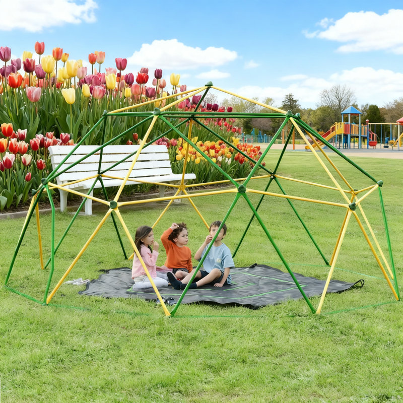 Grimpeur géométrique 13 pi avec aire de jeu pour enfants avec hamac (1000 lb, résistant à la rouille et aux rayons UV)