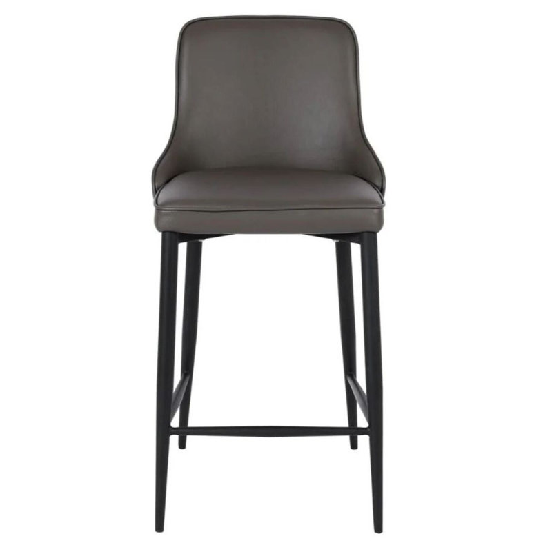 Tabouret en similicuir Rocha, Gris