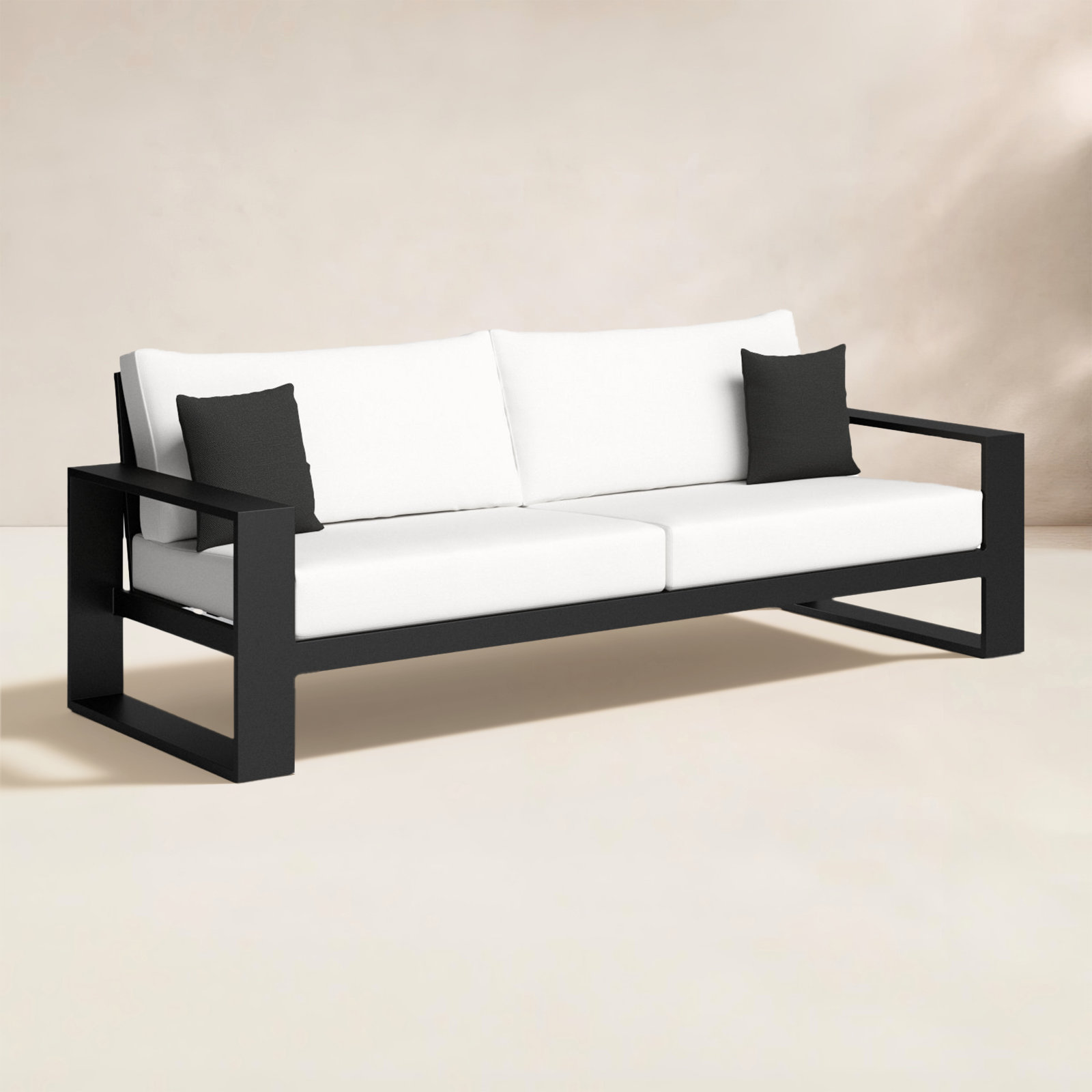 88'' Wide Straight Aluminum Patio Sofa with Sunbrella® Cushions