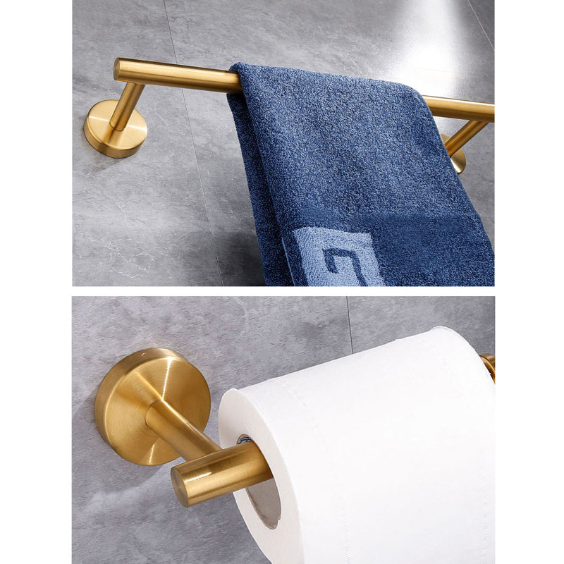 4 - Piece Bathroom Hardware Set, Gold