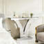 Table de vestibule en forme de V, table d'appoint en miroir, console
