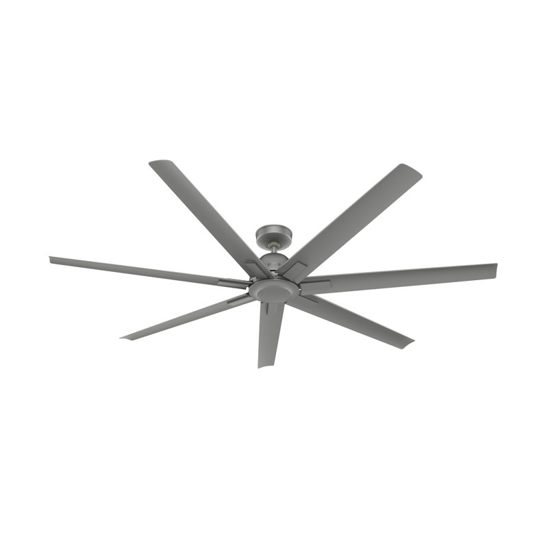 72" 7 - Blade ENERGY STAR Damp Rated Standard Ceiling Fan with Wall Control, Matte Silver