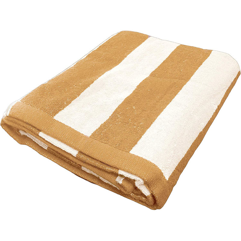 Serviette de plage en coton turc Pennsylvania, Orange / blanc
