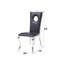 Chaise d'appoint en cuir synthétique noir et acier inoxydable (ensemble de 2)