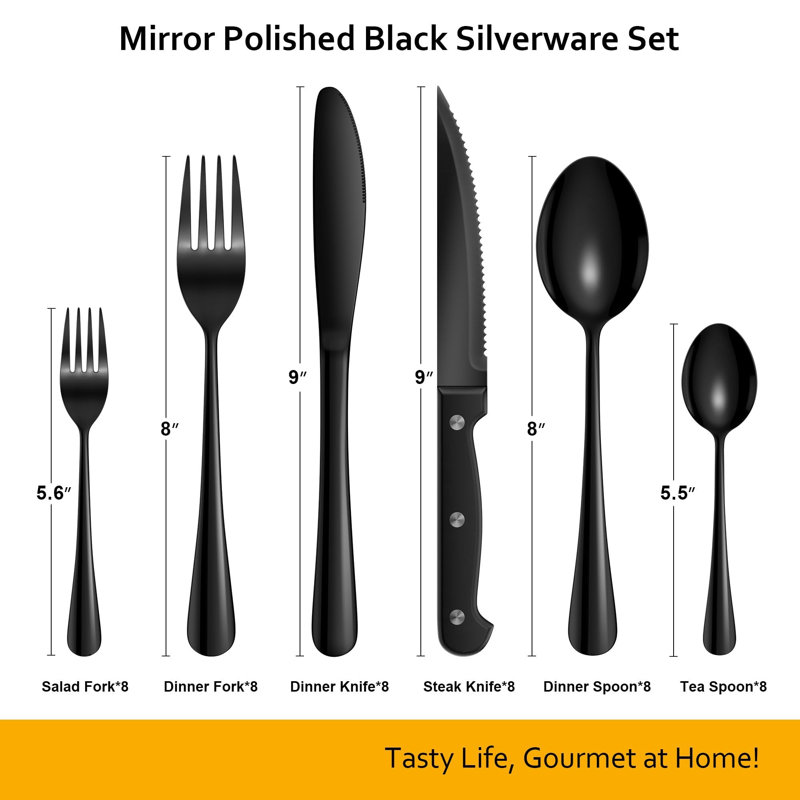Ebern Designs Rhynd 48 Piece Stainless Steel Cutlery Set , Service for 8