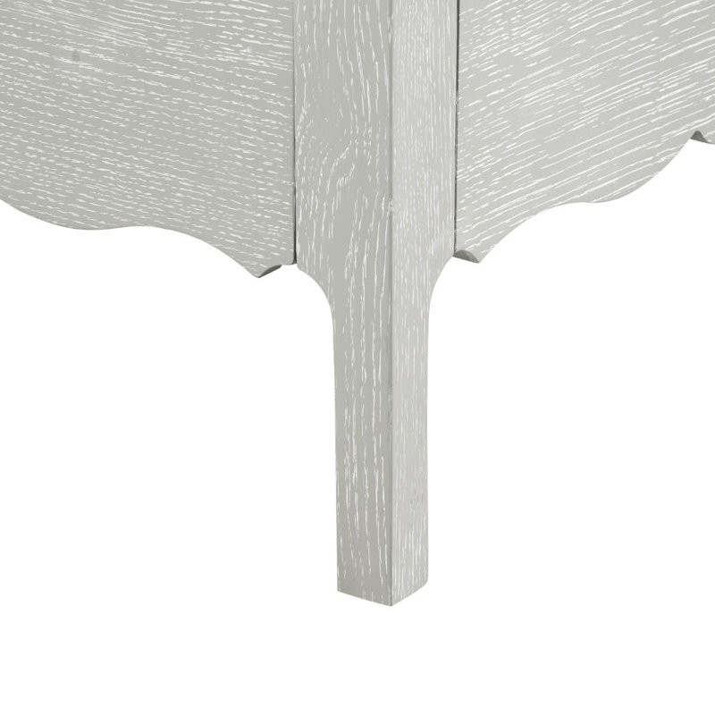 Arianna Solid Wood Writing Desk, Soft Gray