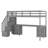 Loft Bed Frame With Built-In Desk And Double Storage Drawers-1158976905