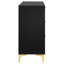Commode rectangulaire à 6 tiroirs noire et dorée