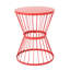 Table d'appoint en fer rouge 15,83 "moderne avec structure 16"