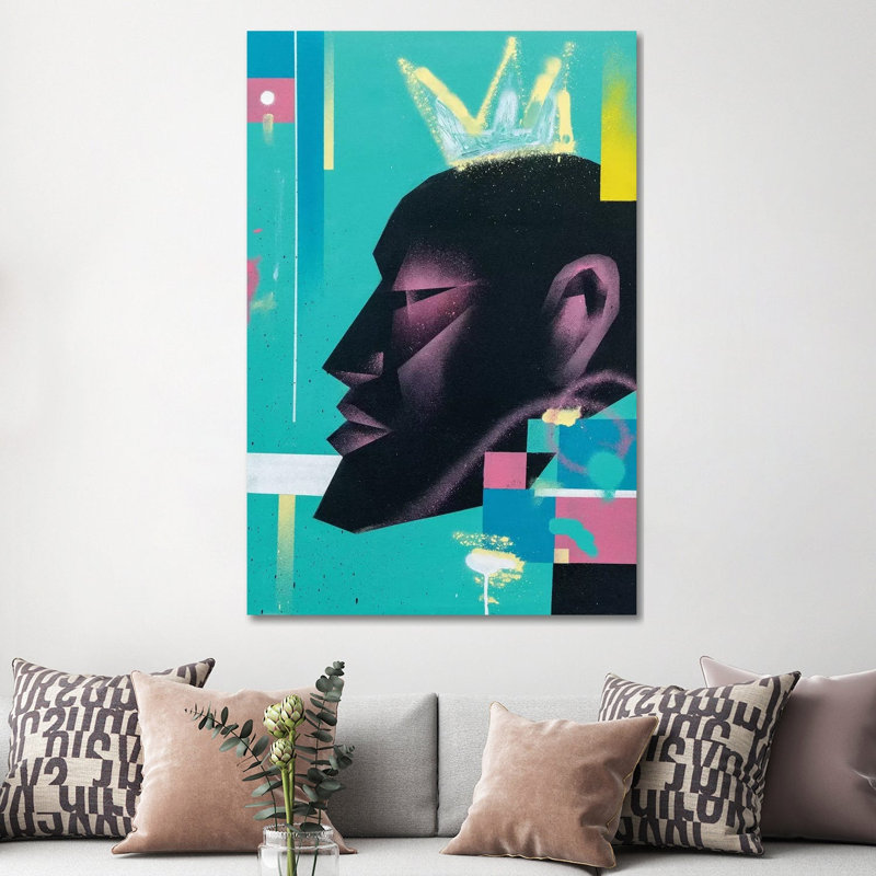 «King» par VCalvento - impression d'art graphique, Pas de tapis, H 60 po x l 40po x P 1,5 po, Toile tendue