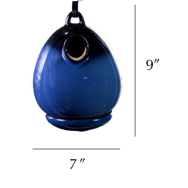 Pisco Egg 7 in x 7 in x 9 in Birdhouse, Blue