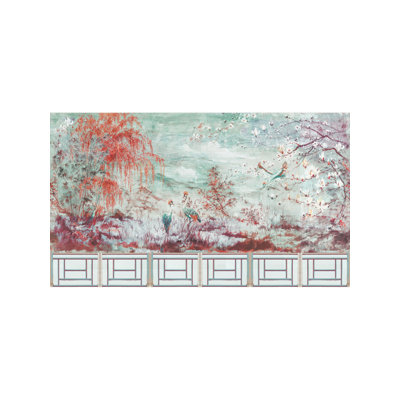 Blossom Chinoiserie Animal Print Non-Pasted Metallic Wall Mural