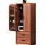 Armoire de cuisine 71 po avec 2 grands tiroirs, 8 tablettes de porte, 3 textures réglables, brun