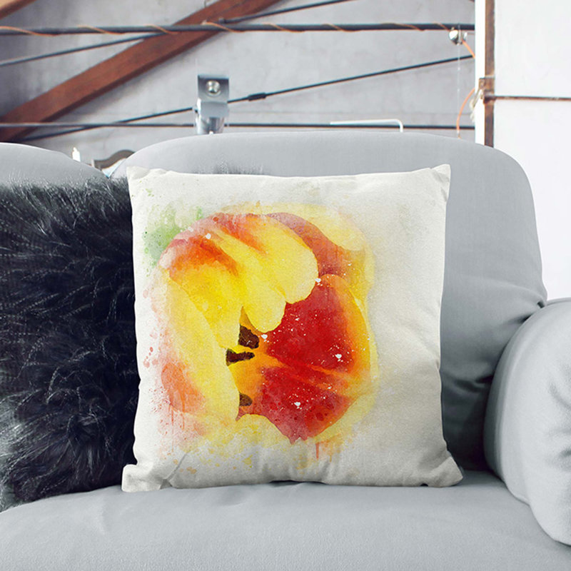 Floral Square Throw Cushion, White, 55cm H x 55cm W x 20cm D