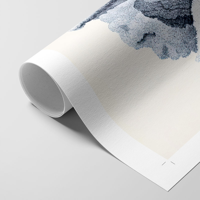 Bleu antique corail III - impression sur toile seulement - NON encadrée, H 60 po x l 40 po