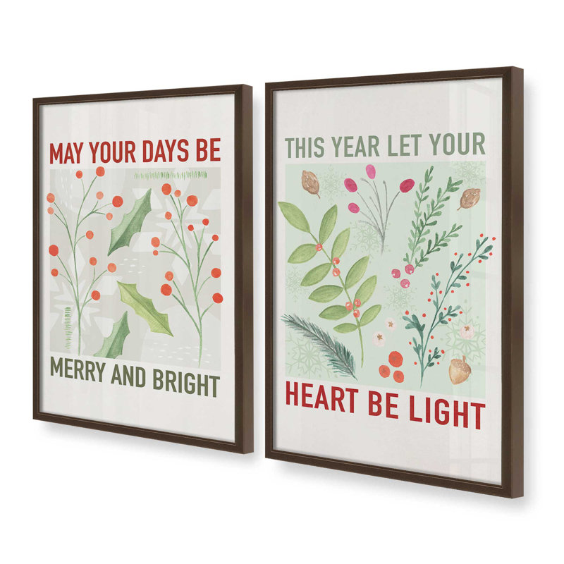 «Heart Be Light», ensemble de 2 reproductions d'art, 14 po x 11 po, Brun Belvinder