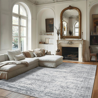Tapis lavable rétro antidérapant (gris)