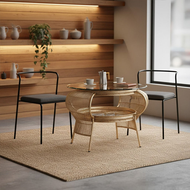 Mantis Bicycle Wheel Design Coffee Table, Champagne Gold