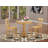 3 Piece Counter Height Dining Table Set Contains a Round Wooden Table with Pedestal and 2 Kitchen Dining Chairs, Buttermilk & Cherry-2015791285-2015791286