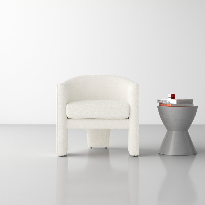 Upland Upholstered Armchair, Ivory Boucle