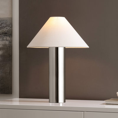 Cheri 20.5 Inch Chrome/White Metal Table Lamp