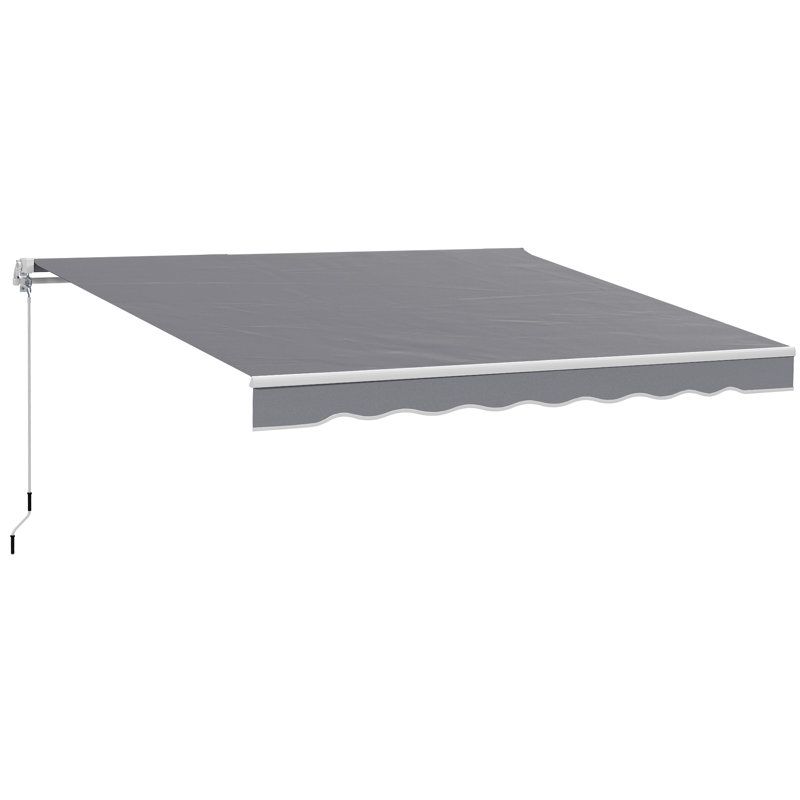 Outsunny 250cm W x 200cm D Polyester Cover Retractable Patio Awning, Dark Grey