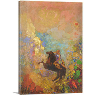 «Muse Auf Pegasus 1900» par Odilon Redon, reproduction d'art sur toile tendue