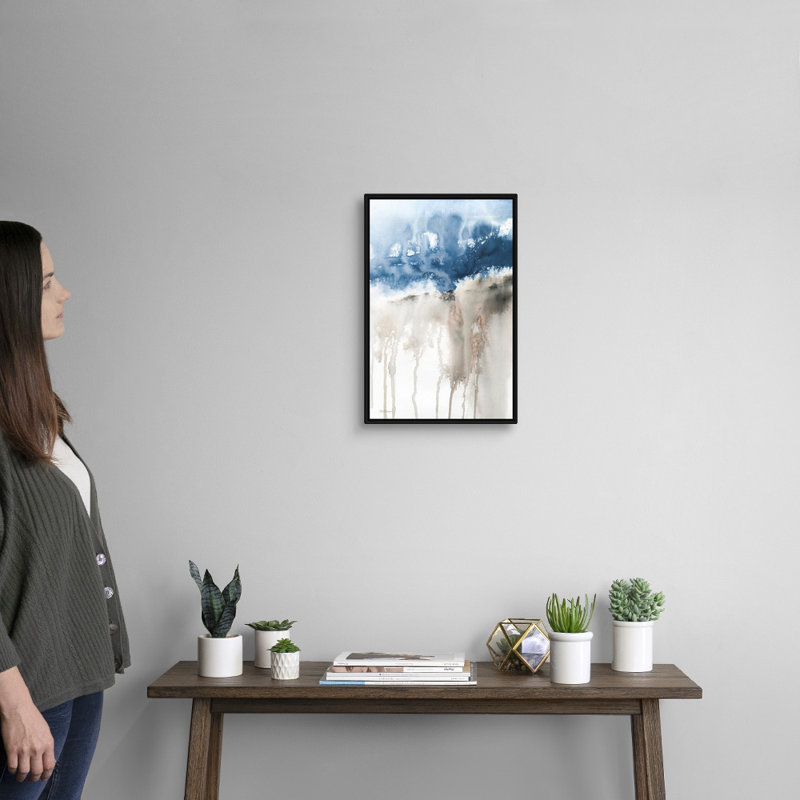 Windy Cliff I - Painting on Canvas, Black Framed, 19.7" H x 13.7" W x 1.75" D