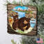 Ornement en bois en forme de cabine ours