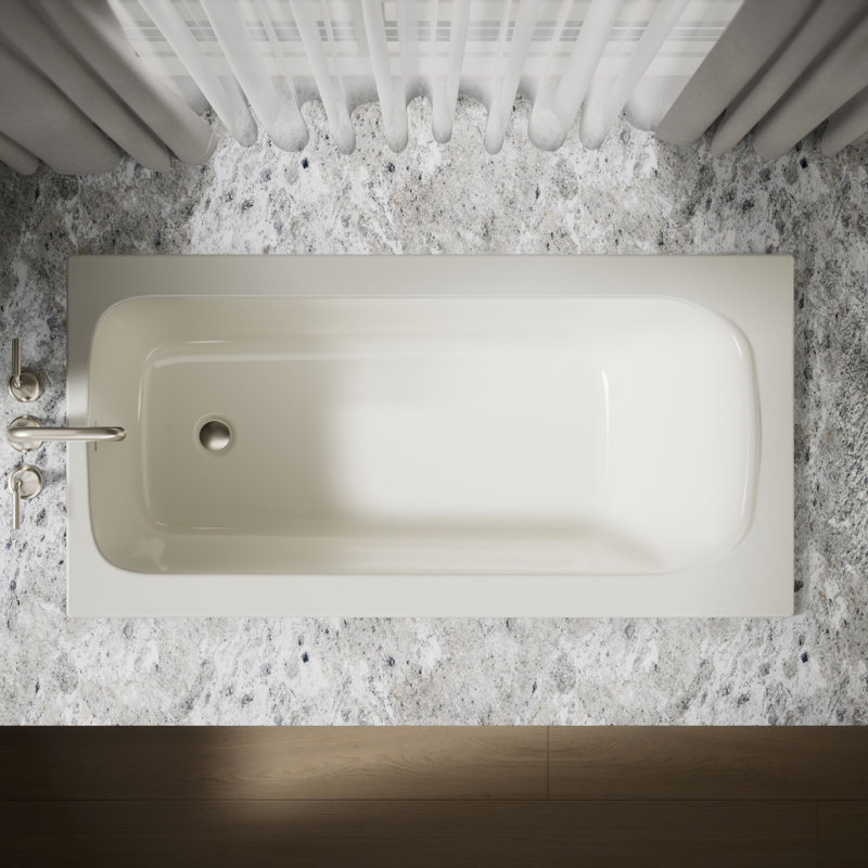 Avec 60 po X 30 po Baignoire encastrée, Blanc cassé